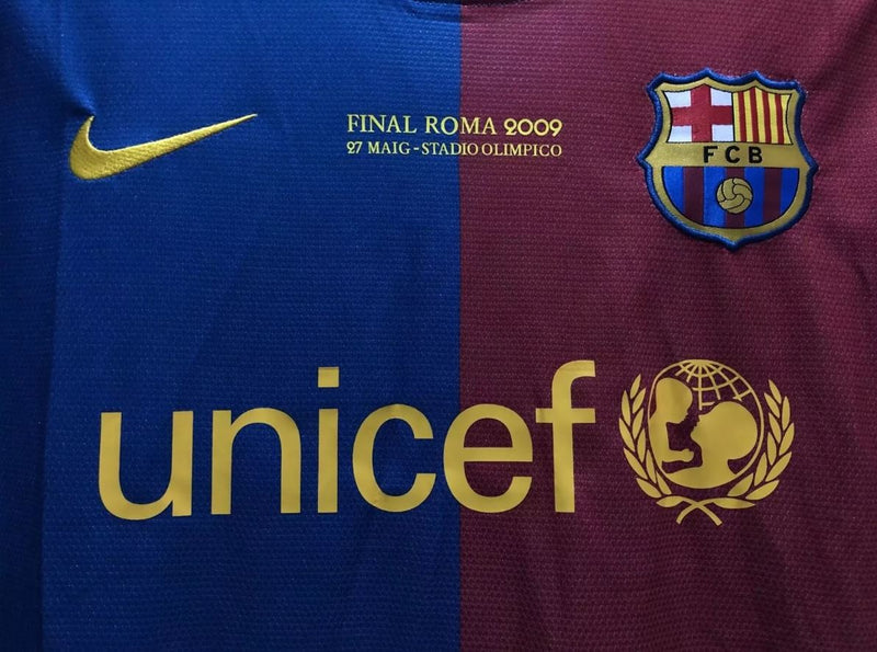 FC Barcelona 2008/09 Retro Home Shirt – Messi #10 | UCL Final Edition